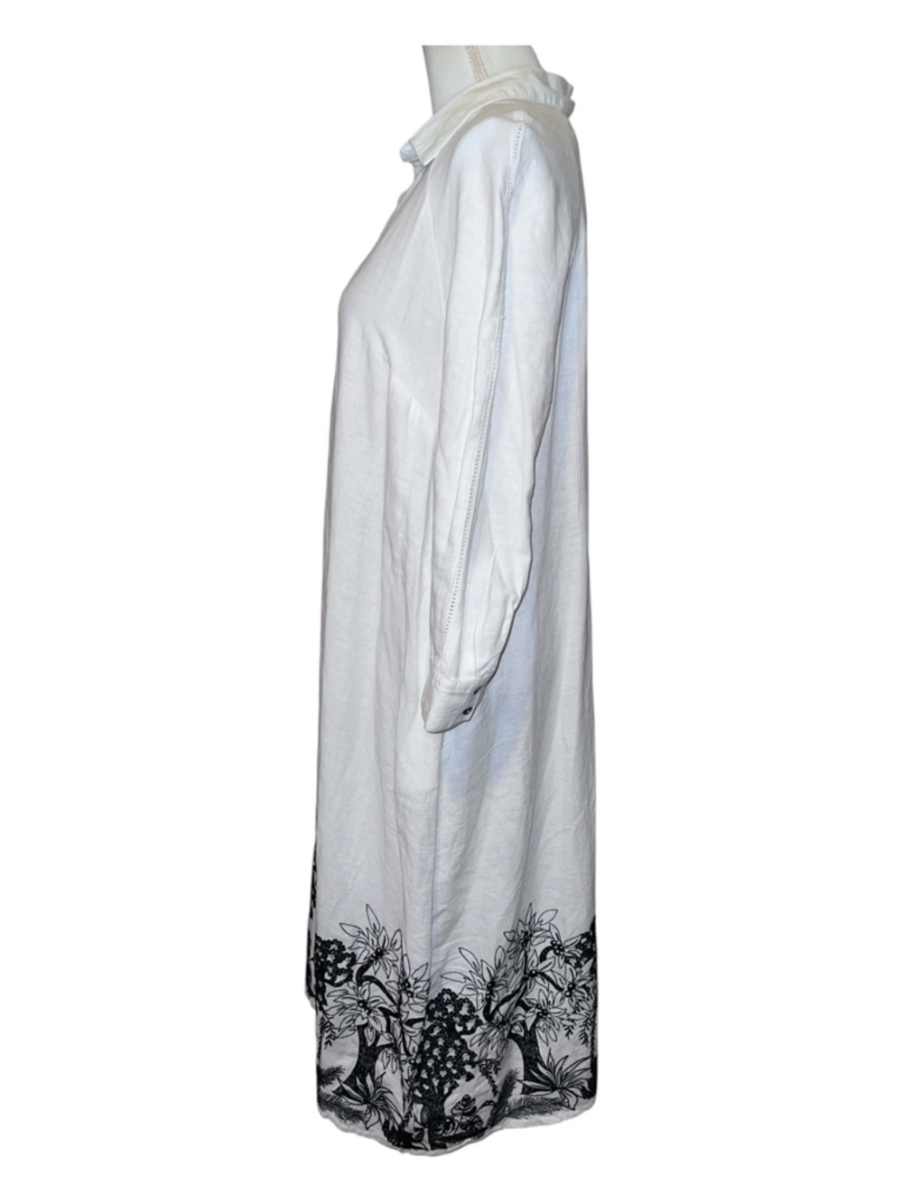 Calypso St. Barth linen blend maxi shirt dress with embroidery - size medium - Picture 6 of 13